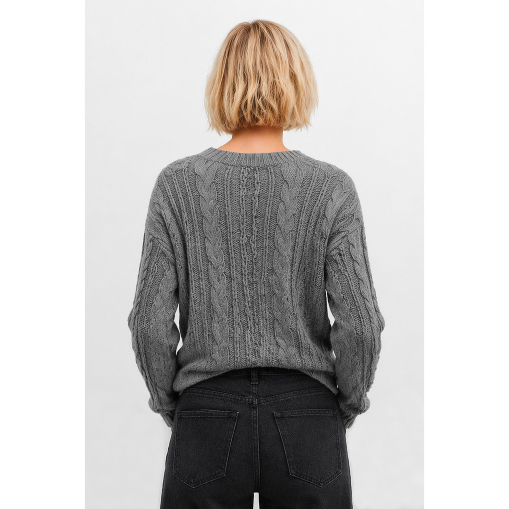 Kocca - Maglia donna misto lana a trecce con girocollo decorato Donna