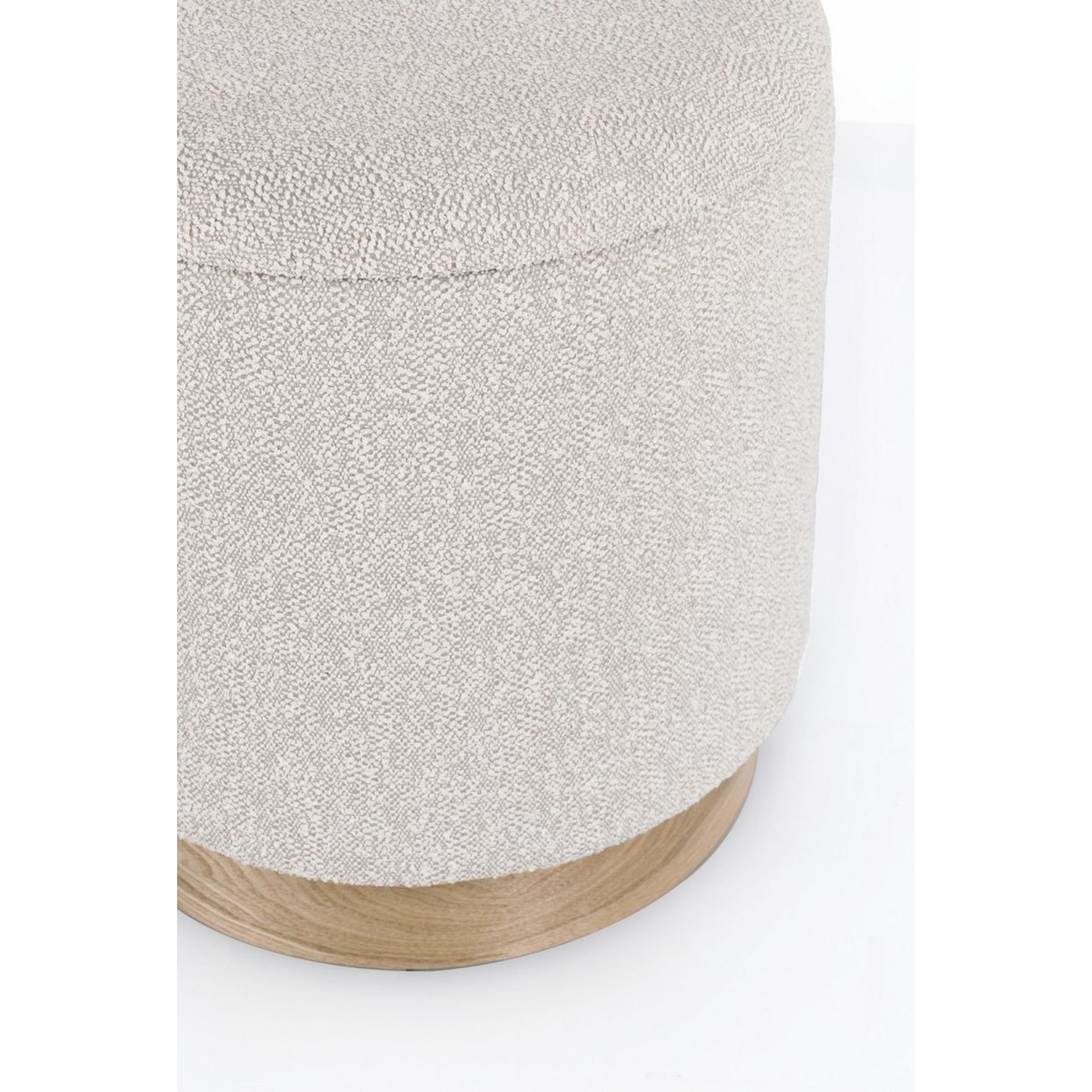 Set di pouf contenitore ZOYA grigio chiaro e legno di frassino