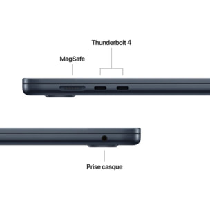 Ordinateur Apple MACBOOK Air 15" Puce M5 CPU 10 / GPU 10 coeurs Mémoire RAM 24Go Stockage 1To SSD Minuit