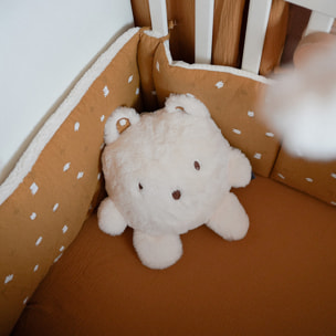 Tour de lit rembourré en jersey jacquard  - Effet maille - Crème