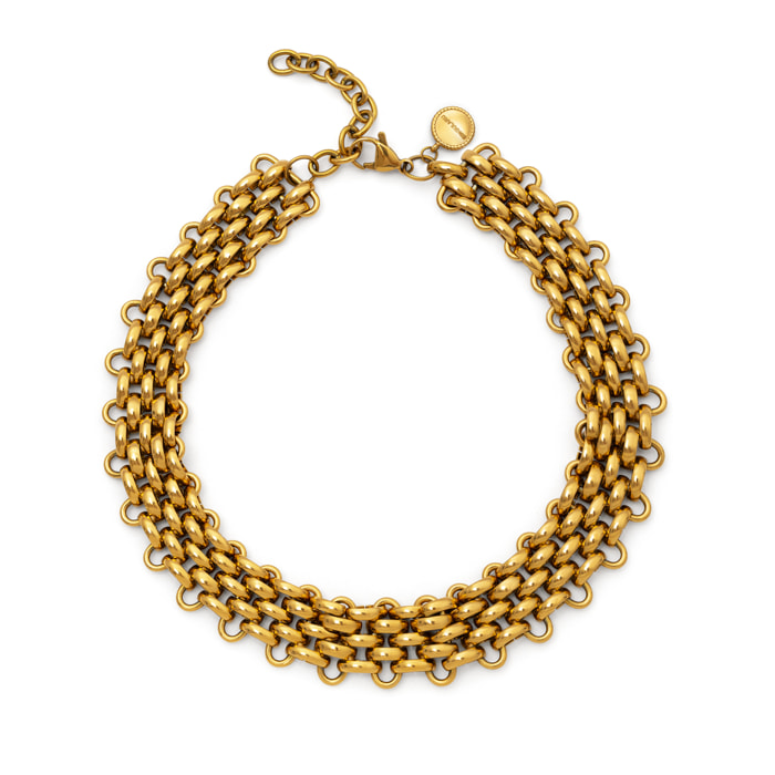 Choker Galea Acero Baño Oro