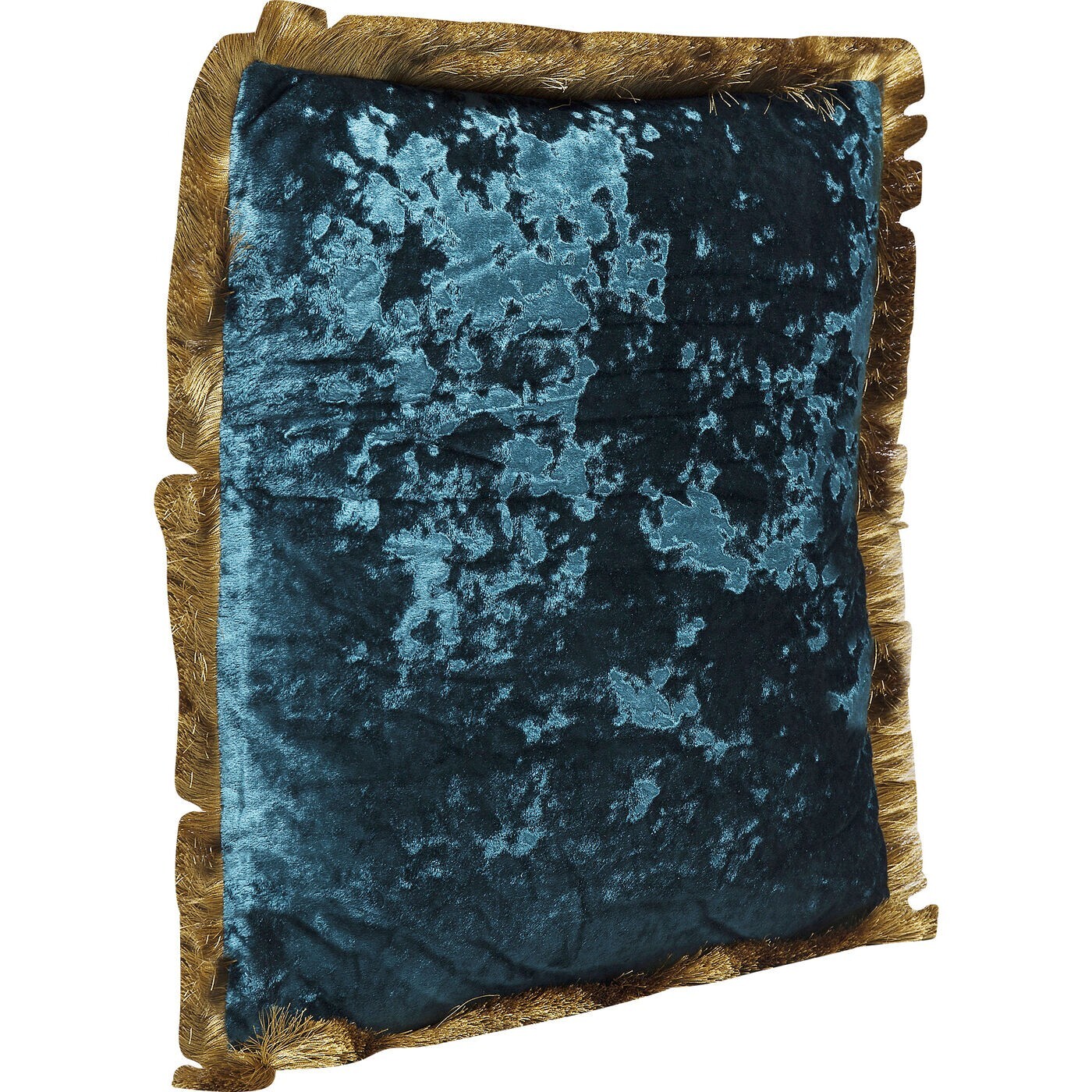 Coussin à franges Cannes 45x45cm bleu pétrole Kare Design