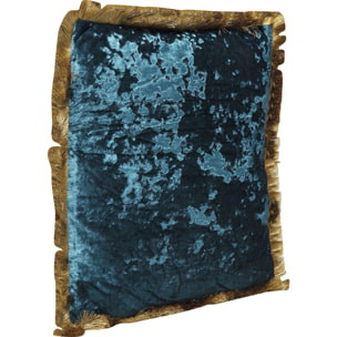 Coussin à franges Cannes 45x45cm bleu pétrole Kare Design