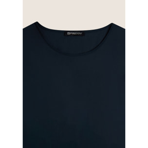 T-shirt regular da donna in tessuto stretch a base cotone