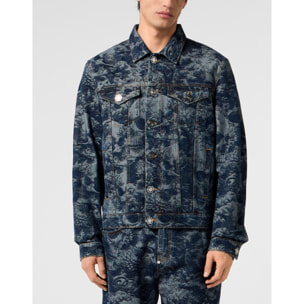 PHILIPP PLEIN Trucker Jacket  All-Over Skull Skull