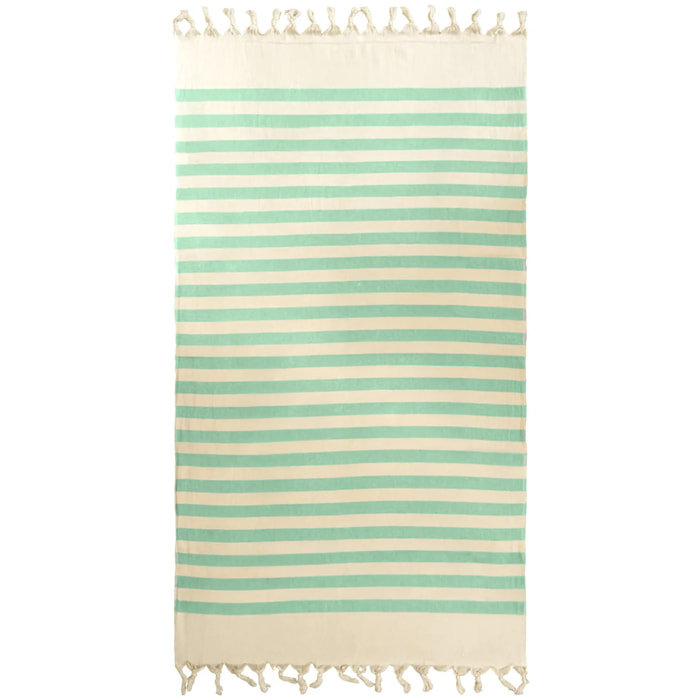 Fouta doublée éponge L - Fidji Fougère - 340g/m²