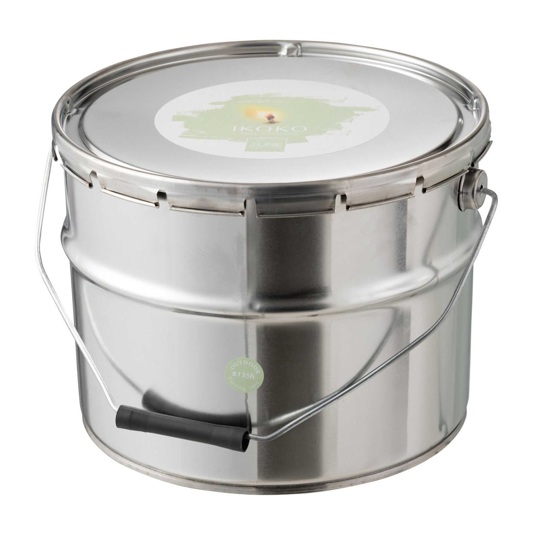 J-Line bougie exterieure Pot De Peinture - métal/cire - blanc - large - 135H