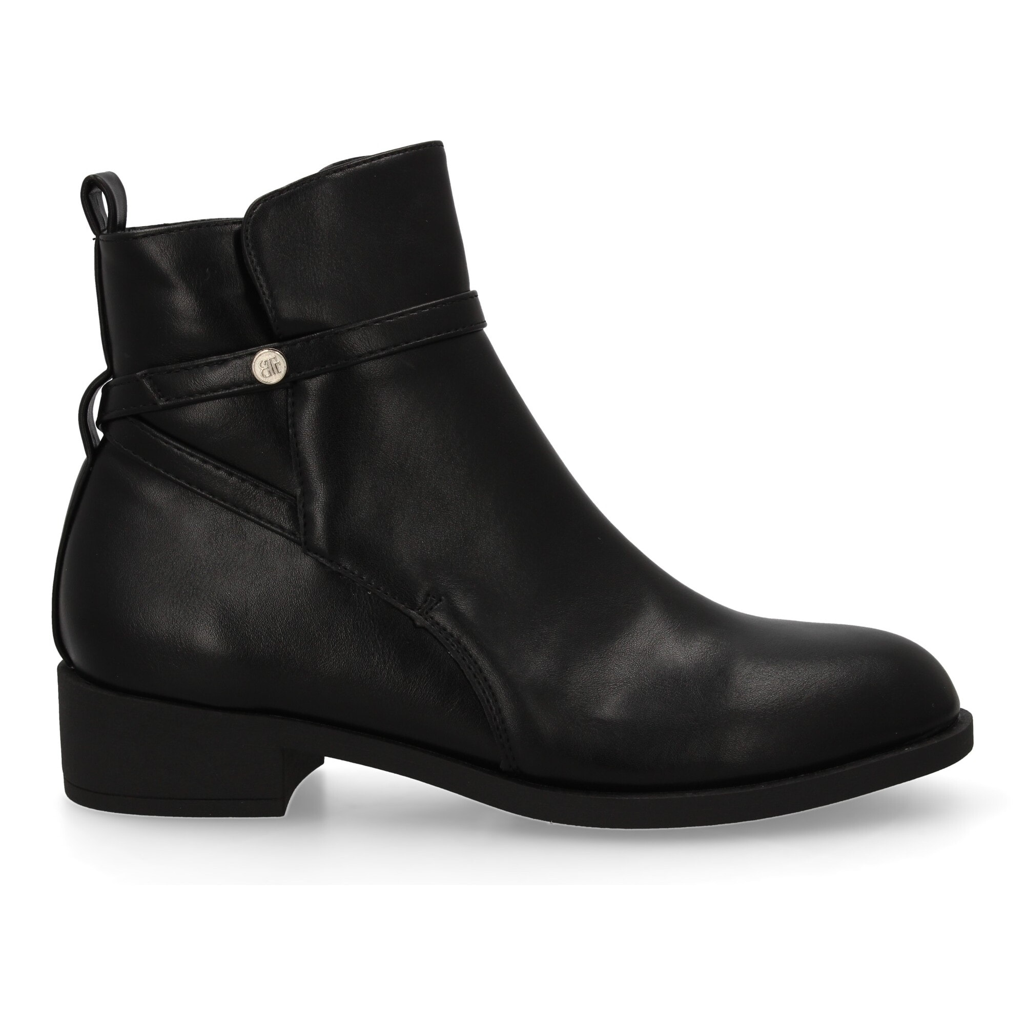 Botin mujer plano, estampado liso.