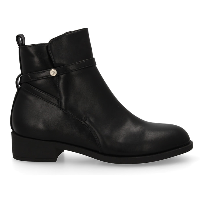 Botin mujer plano, estampado liso.