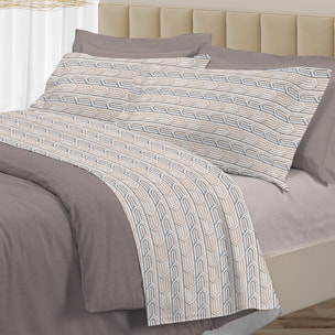 Completo letto henry beige in cotone 100% cotone
