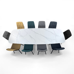Tomasucci Table extensible KAJA en marbre blanc - GRIS
