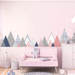 Stickers muraux enfants - Décoration chambre bébé - Autocollant Sticker mural géant enfant montagnes scandinaves ZALNAKA