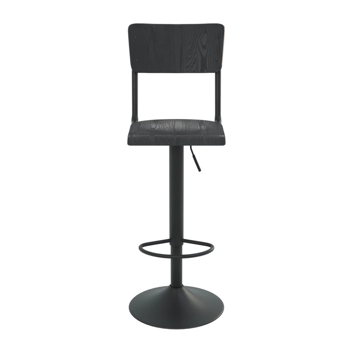 Lot de 2 chaises de bar réglables 60/80 cm en bois noir - Clem