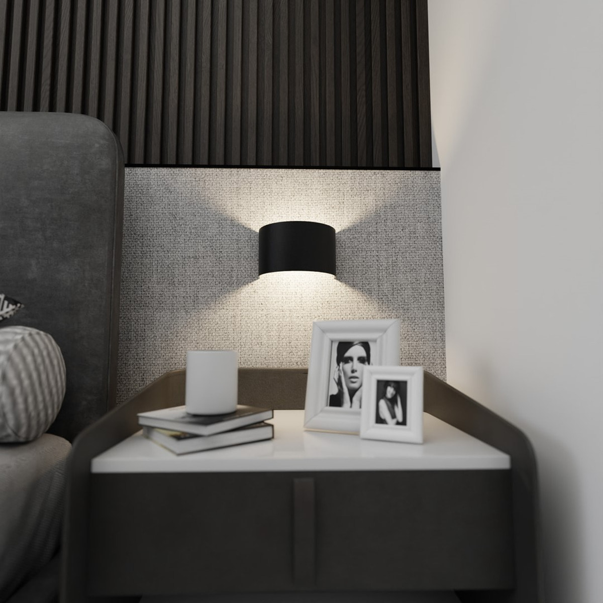 Lampada da parete FOLD in acciaio nero opaco