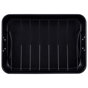 Molde horno 40x28x8cm acero al carbono c/rejilla origen