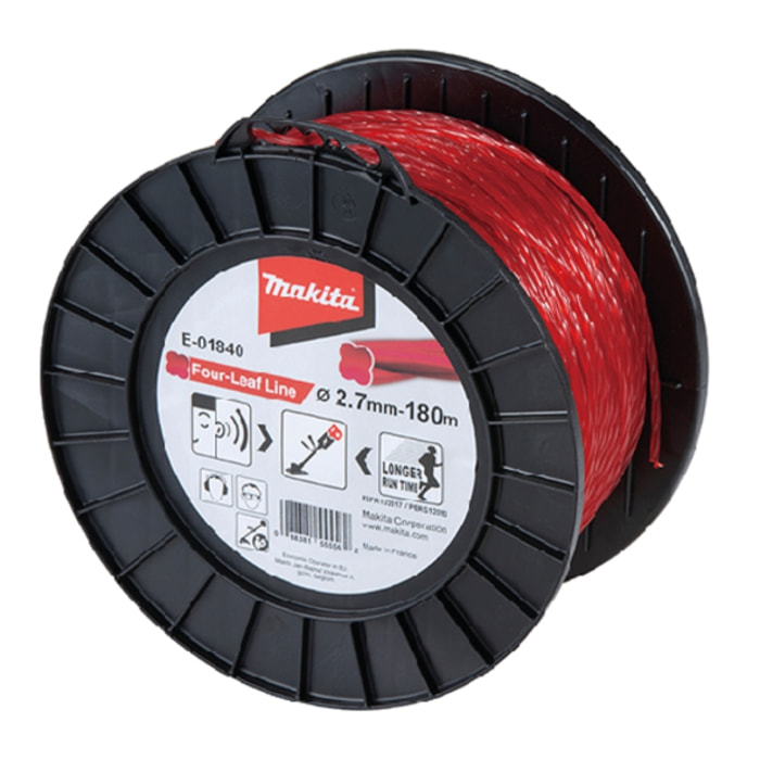 Fil nylon Trèfle torsadé MAKITA 2,7 mm x 180 m - E-01840