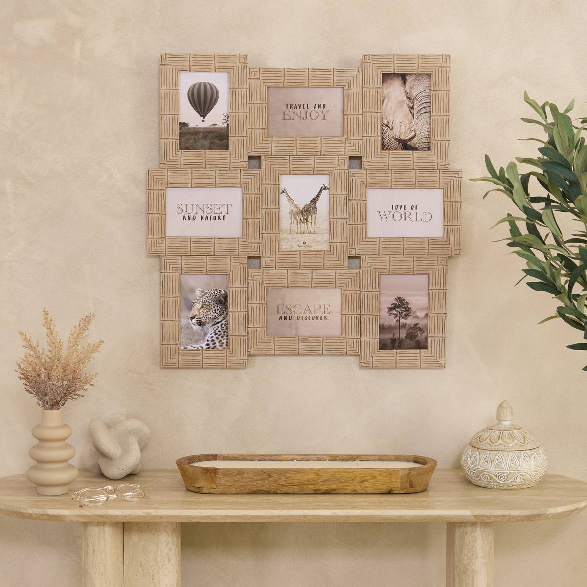 Pêle-mêle Isis 9 photos 58,2x58,2cm beige