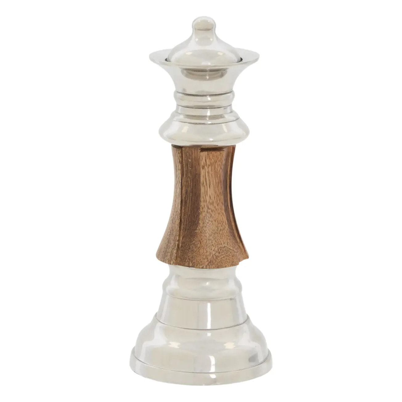 Pièce d'échec déco Johan H.25cm argent