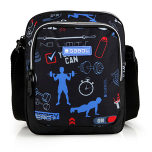Bandolera infantil Gabol TRAINING negra y resistente al agua