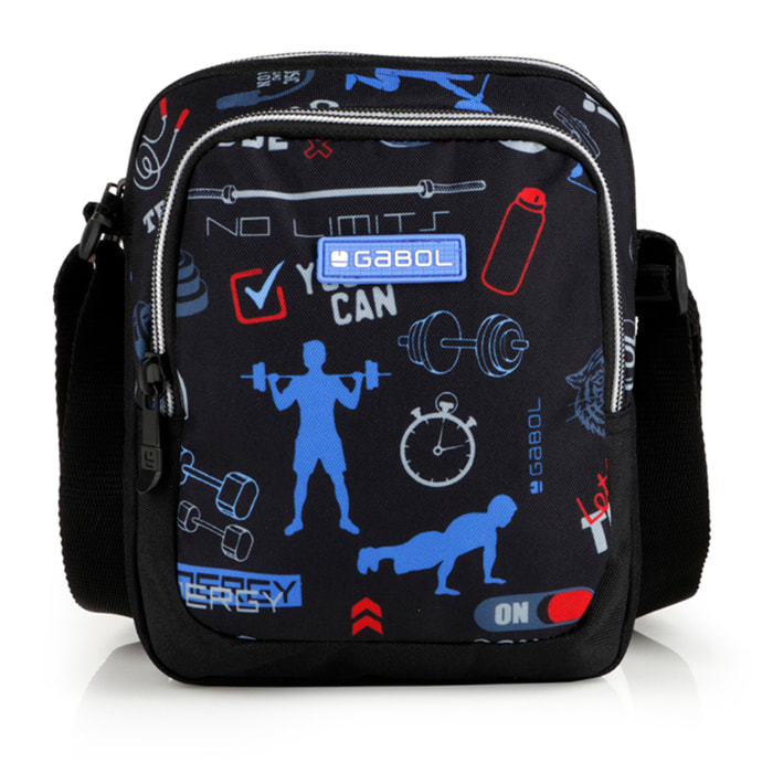 Bandolera infantil Gabol TRAINING negra y resistente al agua