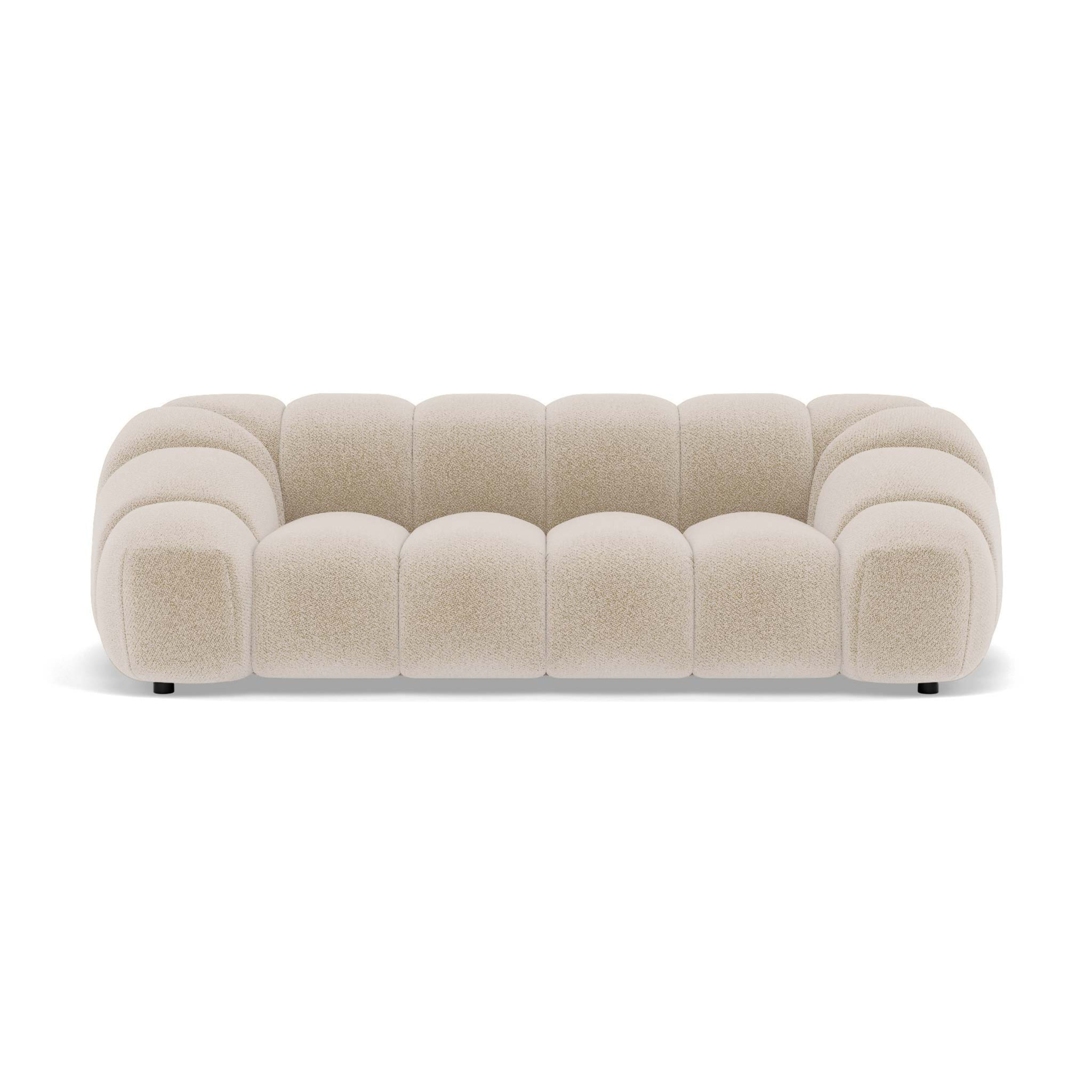 Ava - canapé 3 places en velours texturé - Beige