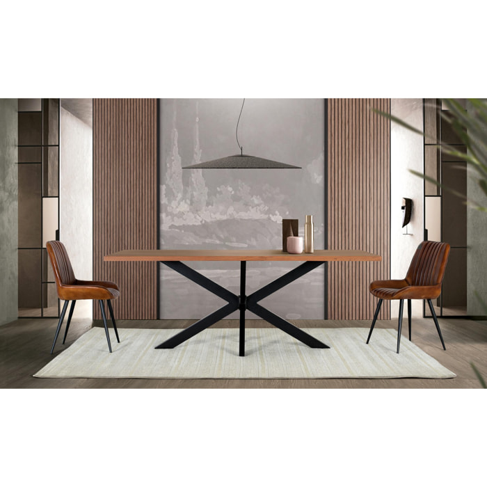 Mesas de Comedor de Madera de Acacia 180 Cm Estilo Industrial