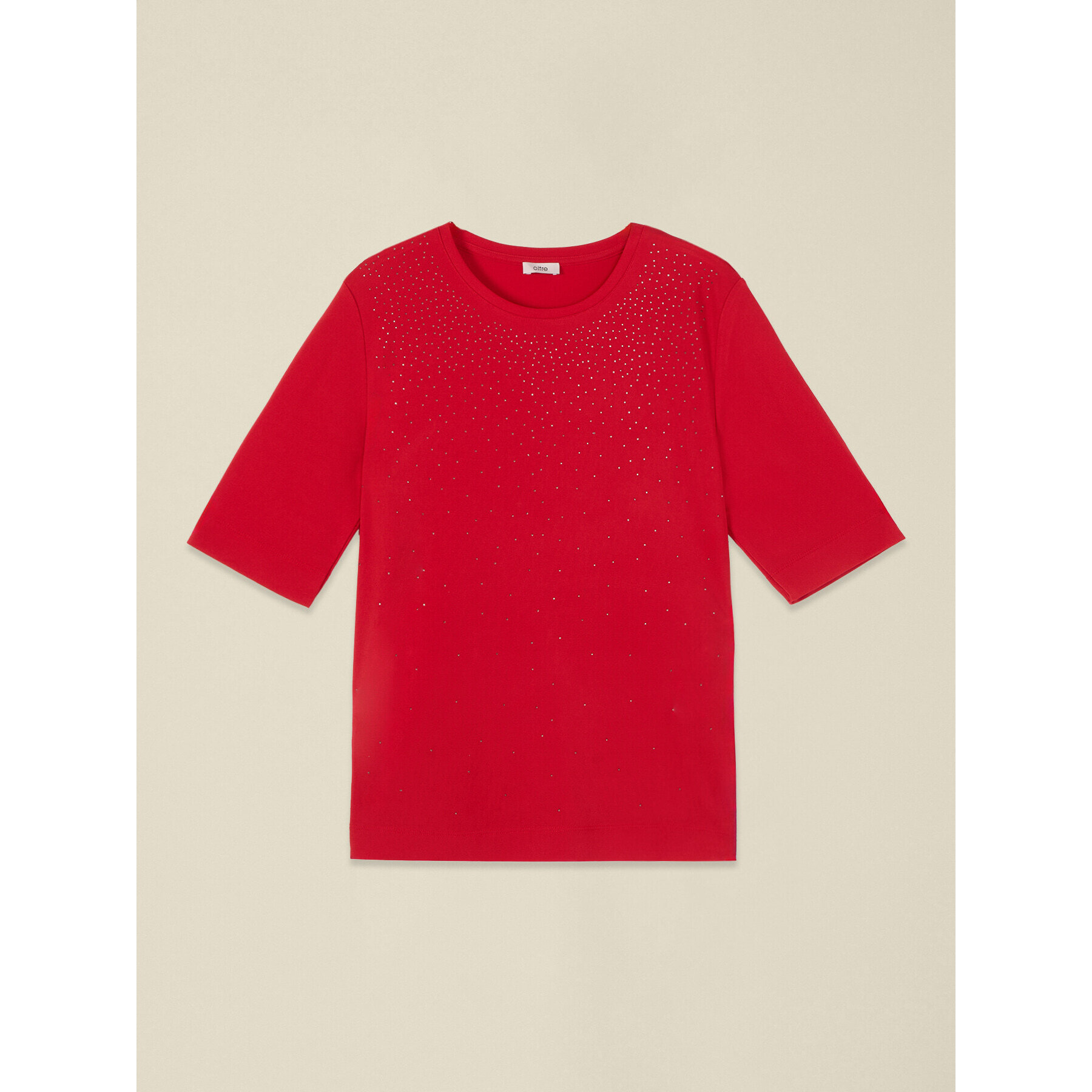 Oltre - T-shirt con borchiette dégradé - Rosso