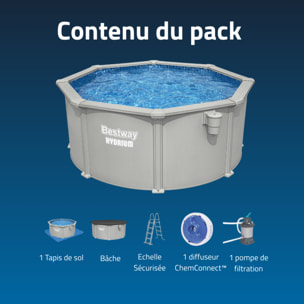 Bestway Piscine acier ronde Bestway Hydrium 300 x 120 cm gris clair