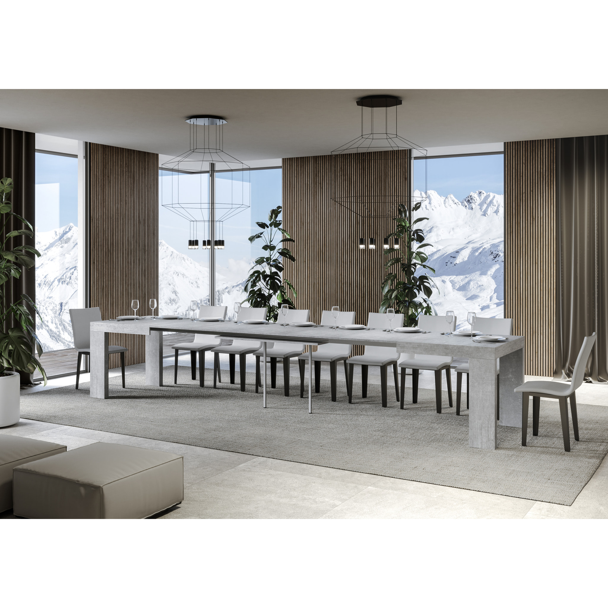 Table Roxell Extensible Ciment 90x130 Allongée 390