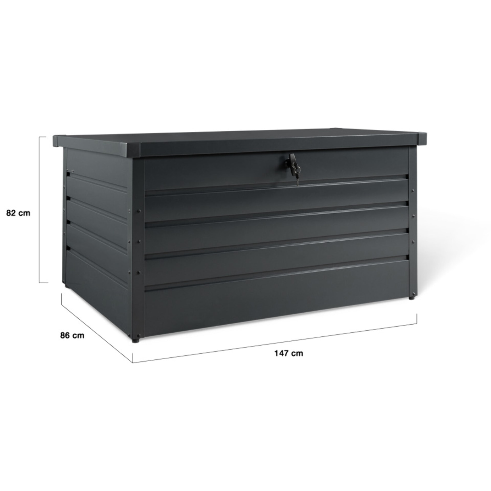 Coffre de rangement pour extérieur gris anthracite en métal 870L