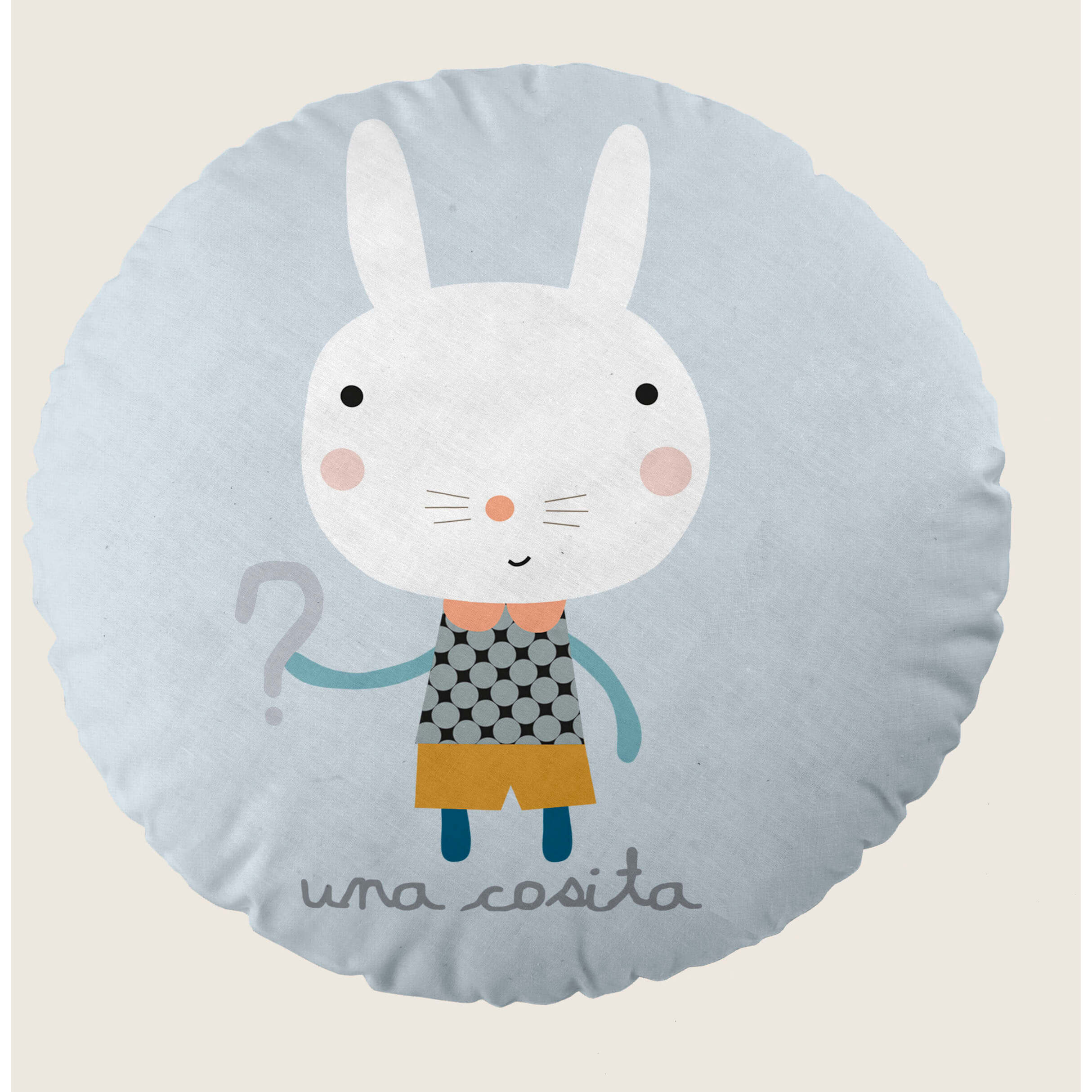 Cojín Redondo Estampado - Con Relleno - Algodón - Veo Veo