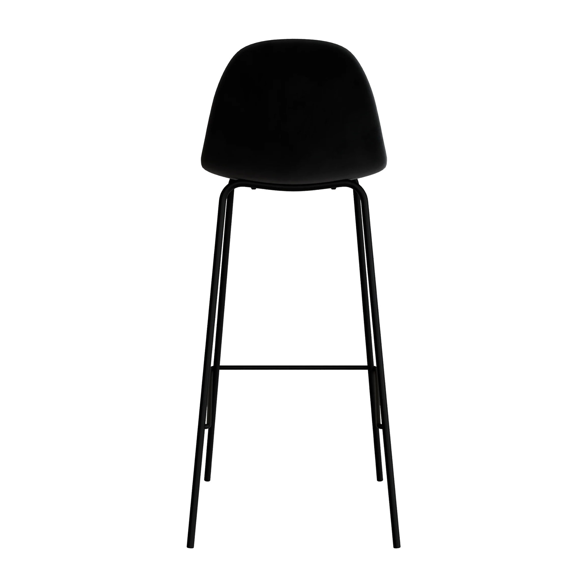 Lot de 2 chaises de bar en velours noir 75 cm - Henrik