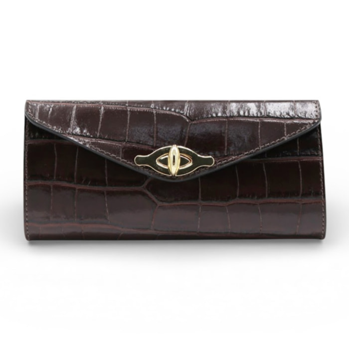 Cartera Cheval Firenze Marlon Croc Marrón Oscuro