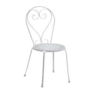 Sedia New Old Vacchetti in metallo bianco crema cm41x48h90