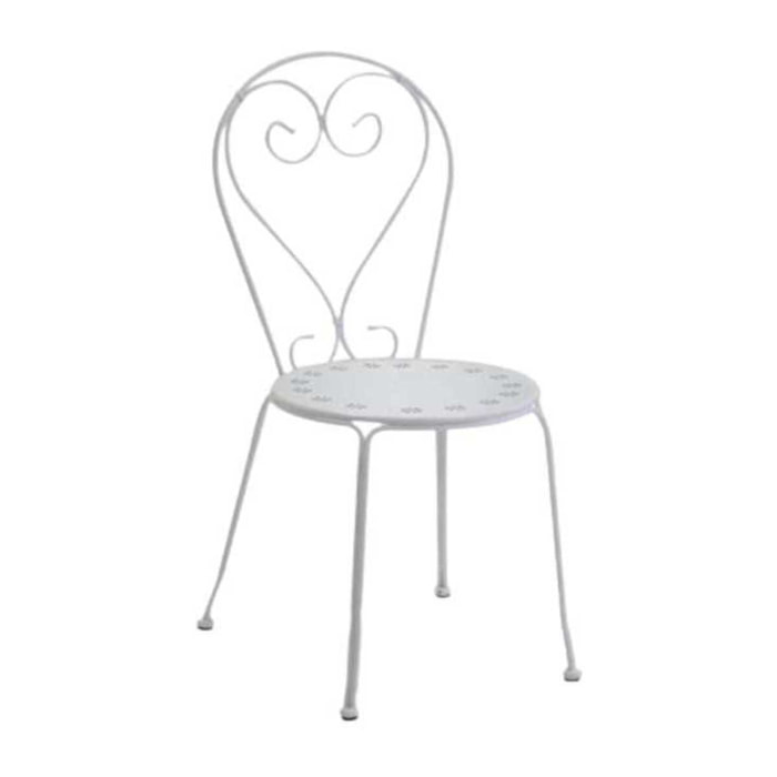 Sedia New Old Vacchetti in metallo bianco crema cm41x48h90