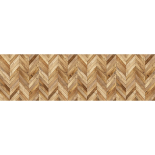Revêtement sticker sol - CHEVRONS BOIS MIXTE - Rouleau adhésif Protection Anti-dérapant