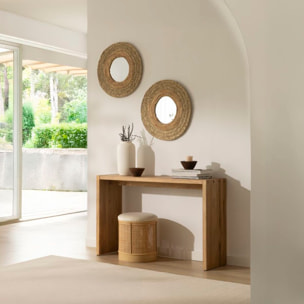 Meuble d'entrée Bitam -bois massif d'araucaria-couleur lixa 120 x 75 x 35 cm