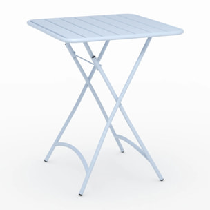 Table et chaises de jardin pliantes 2 personnes en métal bleu - Yumi