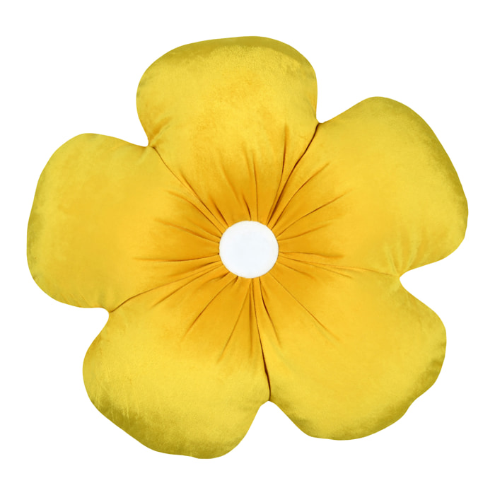 Coussin fleur seventies - Jaune