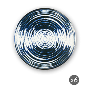 Set de 6 assiettes à dessert Excelsa – Ermes, Céramique Bleue