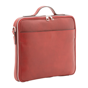 Borsa a mano  unisex In Vera pelle Made in Italy 38x32x6 cm