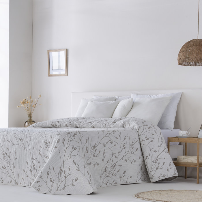 Colcha Jacquard algodón Tuvalu Taupe