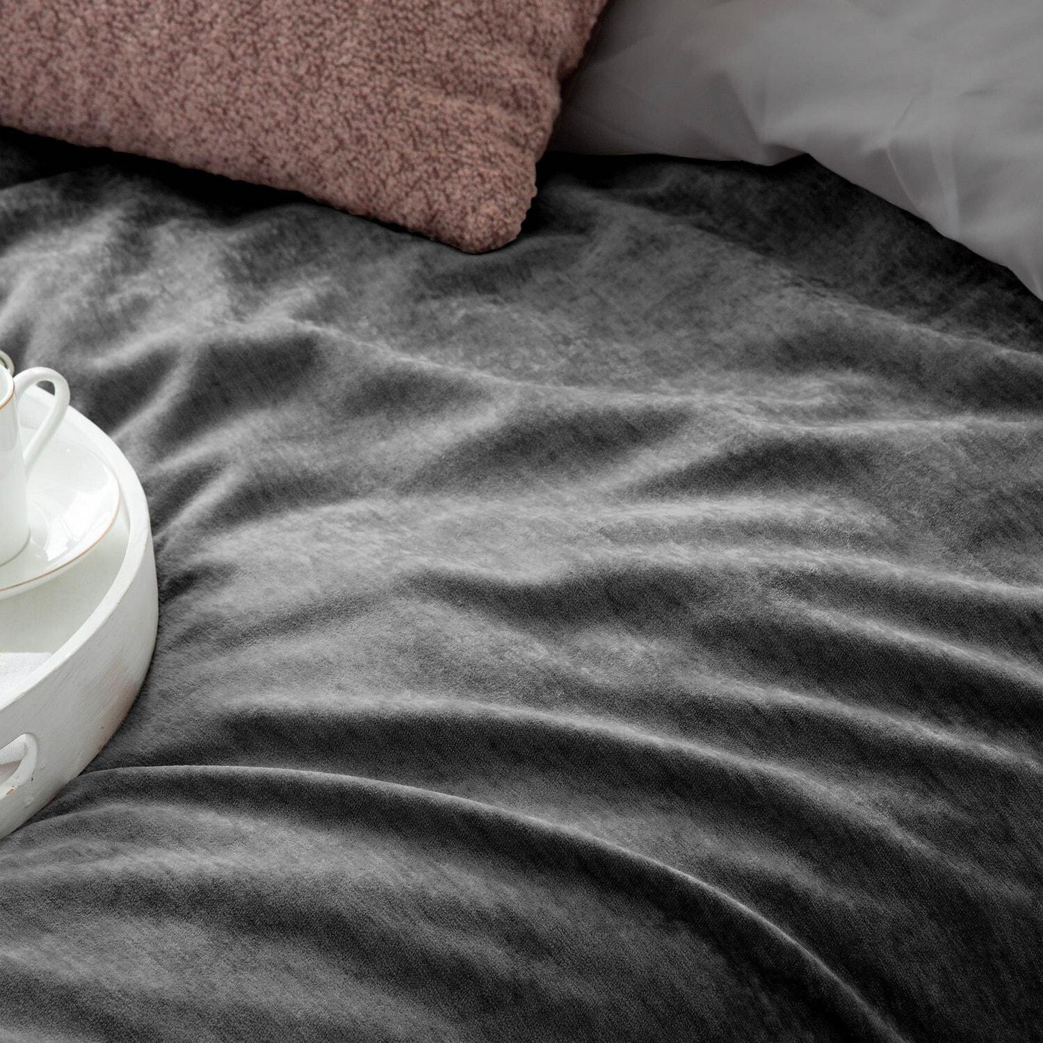 Funda nórdica velvet gris