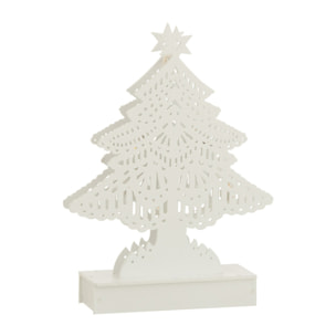 J-Line décoration Sapin De Noël - bois - blanc - small - LED