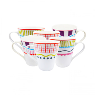 Lot de 6 mugs, RELAX SUNSET