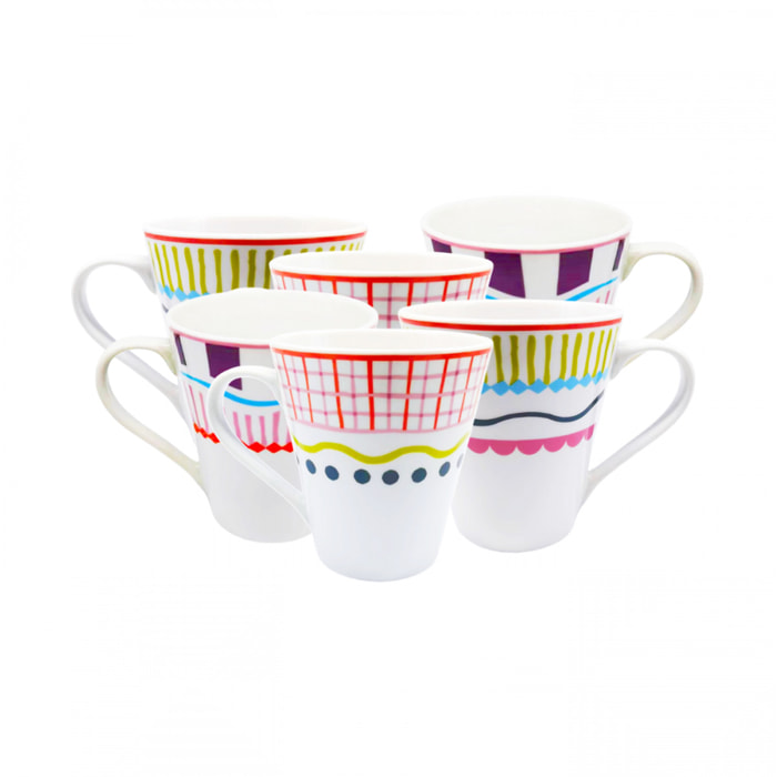 Lot de 6 mugs, RELAX SUNSET