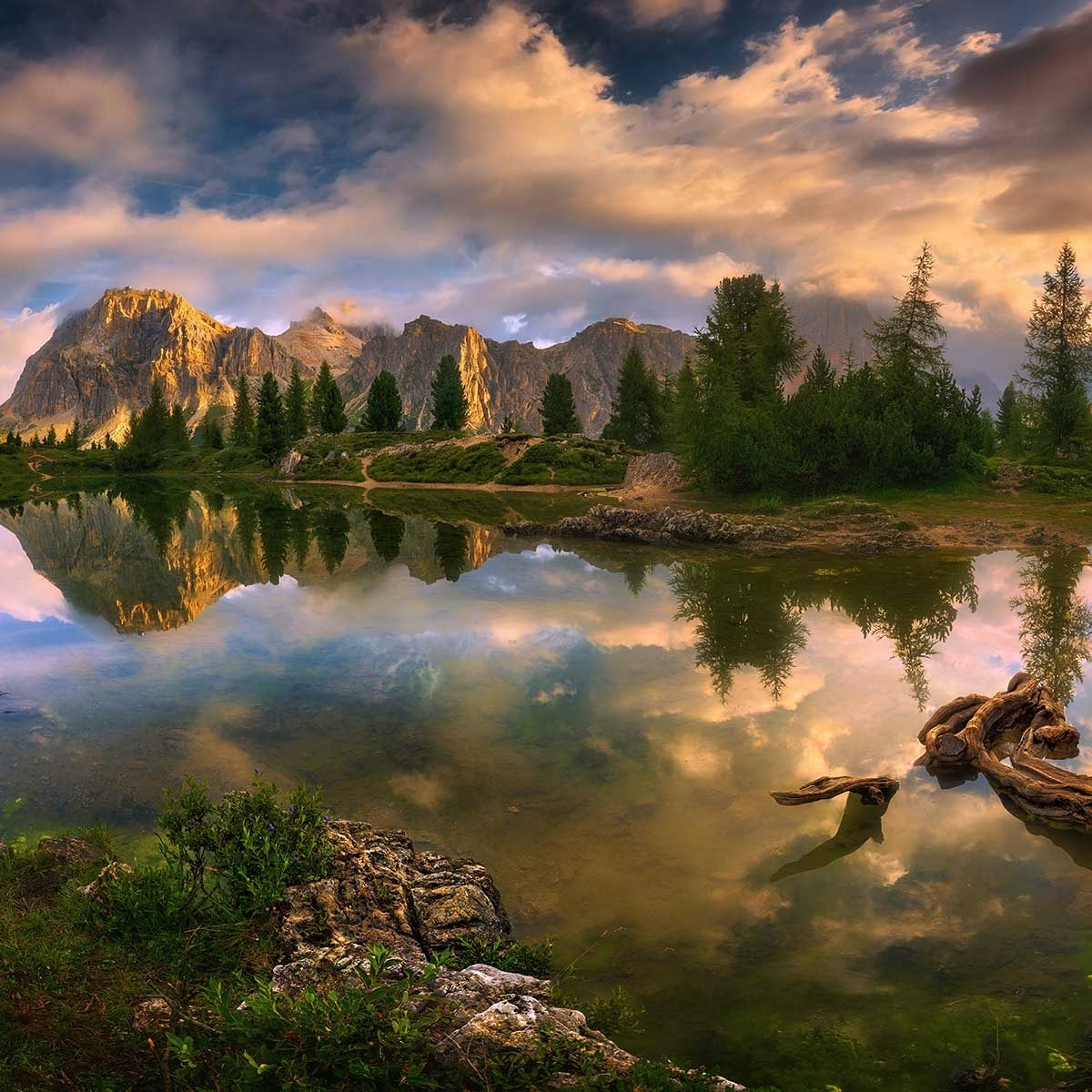 Tableau Lac de Limides, Dolomites Toile imprimée