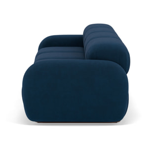 Penelope - canapé droit modulable 4 places en velours texturé - Bleu