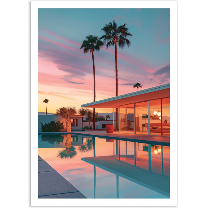 Affiche - California Sunset House Pool - Philippe Hugonnard