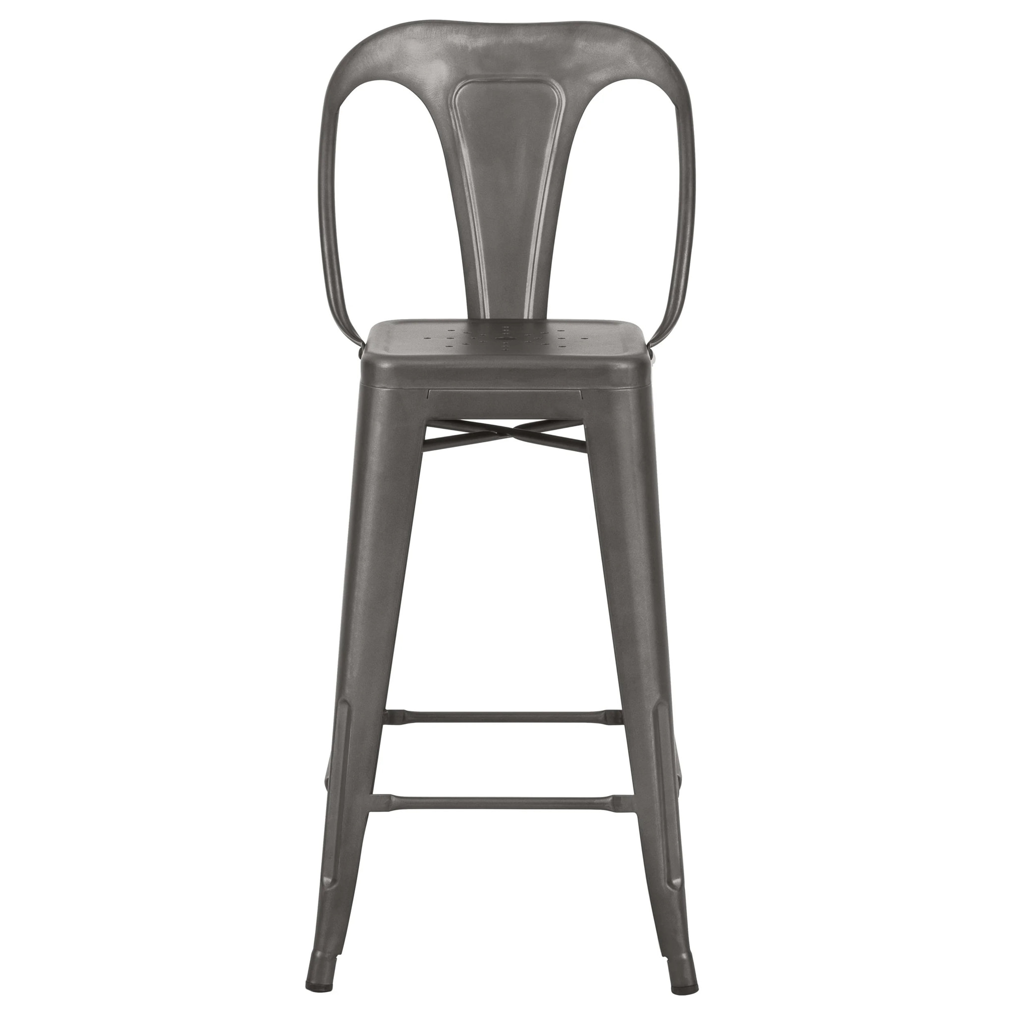 Lot de 2 chaises pour îlot central 67 cm en métal gris acier - Indus